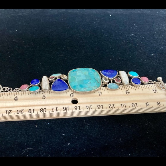 Sterling & Lapis Bracelet - Picture 10 of 13